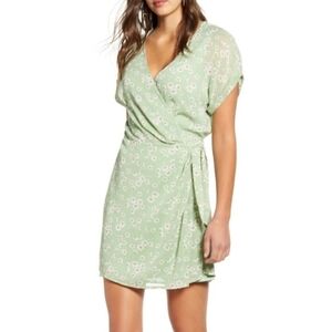 Women's All In Favor Simone Floral Wrap Front Minidress | Size Small